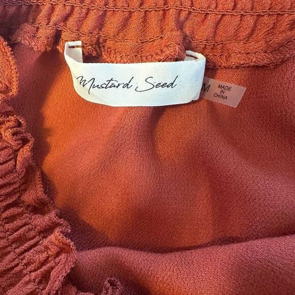 Mustard Seed burnt orange blouse - Picture 5 of 6